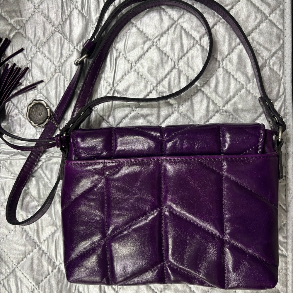 Patricia Nash Purple Leather Crossbody Bag - like new!